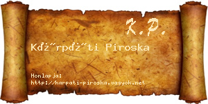 Kárpáti Piroska névjegykártya