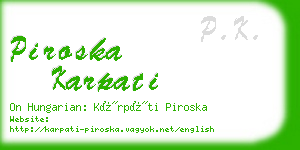 piroska karpati business card